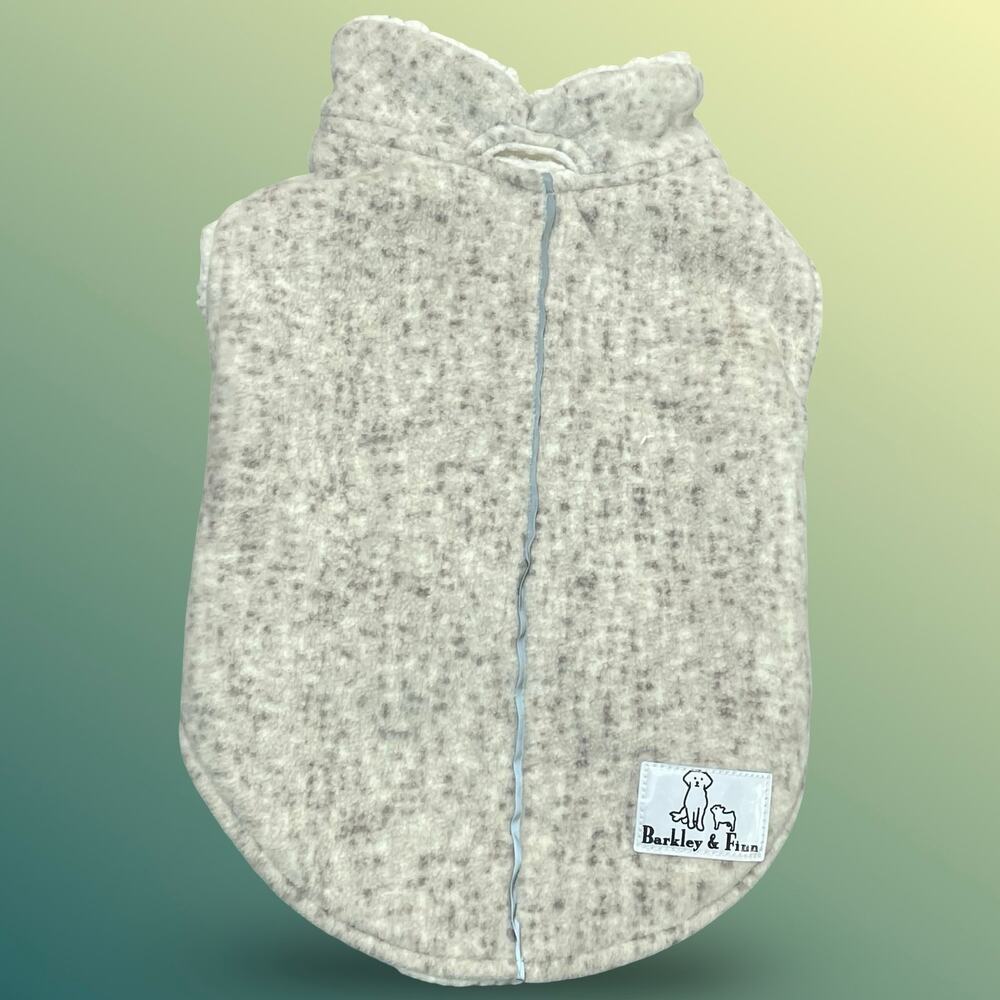 Barkley & Finn Dog Coat Jacket XS Sherpa Lined Pet Pup Vest Taupe Cream Fleece